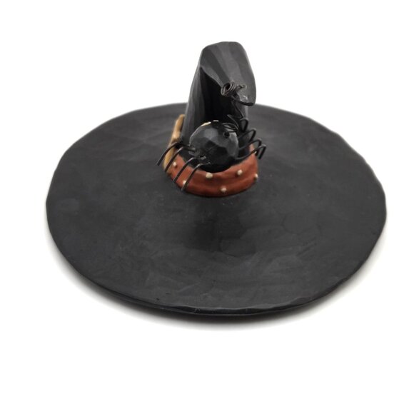 Blossom Bucket Halloween Witch Hat With Hanging Spider Figurine By B. Lloyd 2003 - Picture 6 of 8